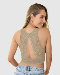 High-neck Unlined Lace Crop Top Wireless Bralette -Leonisa Sale Store 015807 882 1200X1500 2