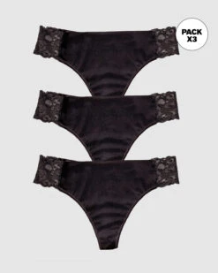 3-Pack Lace Side Seamless Thong Knickers -Leonisa Sale Store 12968X3 700 1200X1500 1