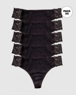 5-Pack Lace Side Seamless Thong Knickers -Leonisa Sale Store 12968X5 700 1200X1500 1