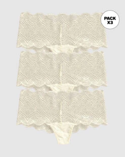 3-Pack Cheeky Lace Hipster Knickers