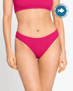 Eco-Friendly Ruched Cheeky High-Leg Bikini Bottom
