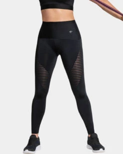 Mesh Stripe Sculpting Active Leggings