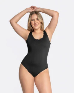 Scoop Back Cheeky Scalloped One-Piece Shaper Swimsuit -Leonisa Sale Store 19A045 700 1200X1500 usa 4