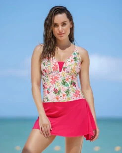 Floral Burst One-Piece Slimming Swimsuit Multiway Skirt