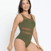 Scoop Back Sheer Stripe Slimming One-Piece Swimsuit -Leonisa Sale Store 19A054N 610 1200X1500 usa 1