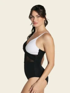 Cross-Front Contrast Graphic One-Piece Slimming Swimsuit -Leonisa Sale Store 19A057 700 1200x1500 2023 3