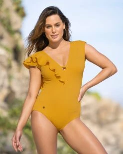 Ribbed One-Piece Slimming Swimsuit With Ruffles 18 Ribbed One-Piece Slimming Swimsuit With Ruffles -Leonisa Sale Store 19A103N 122 1200X1500 1