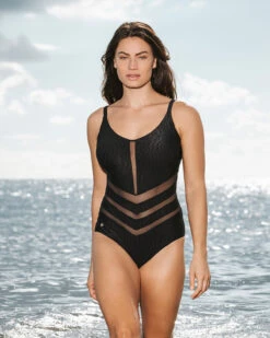 Slimming Swimsuit In Shiny And Textured Fabric 9 Slimming Swimsuit In Shiny And Textured Fabric -Leonisa Sale Store 19A125M 700 1200x1500 2023 5