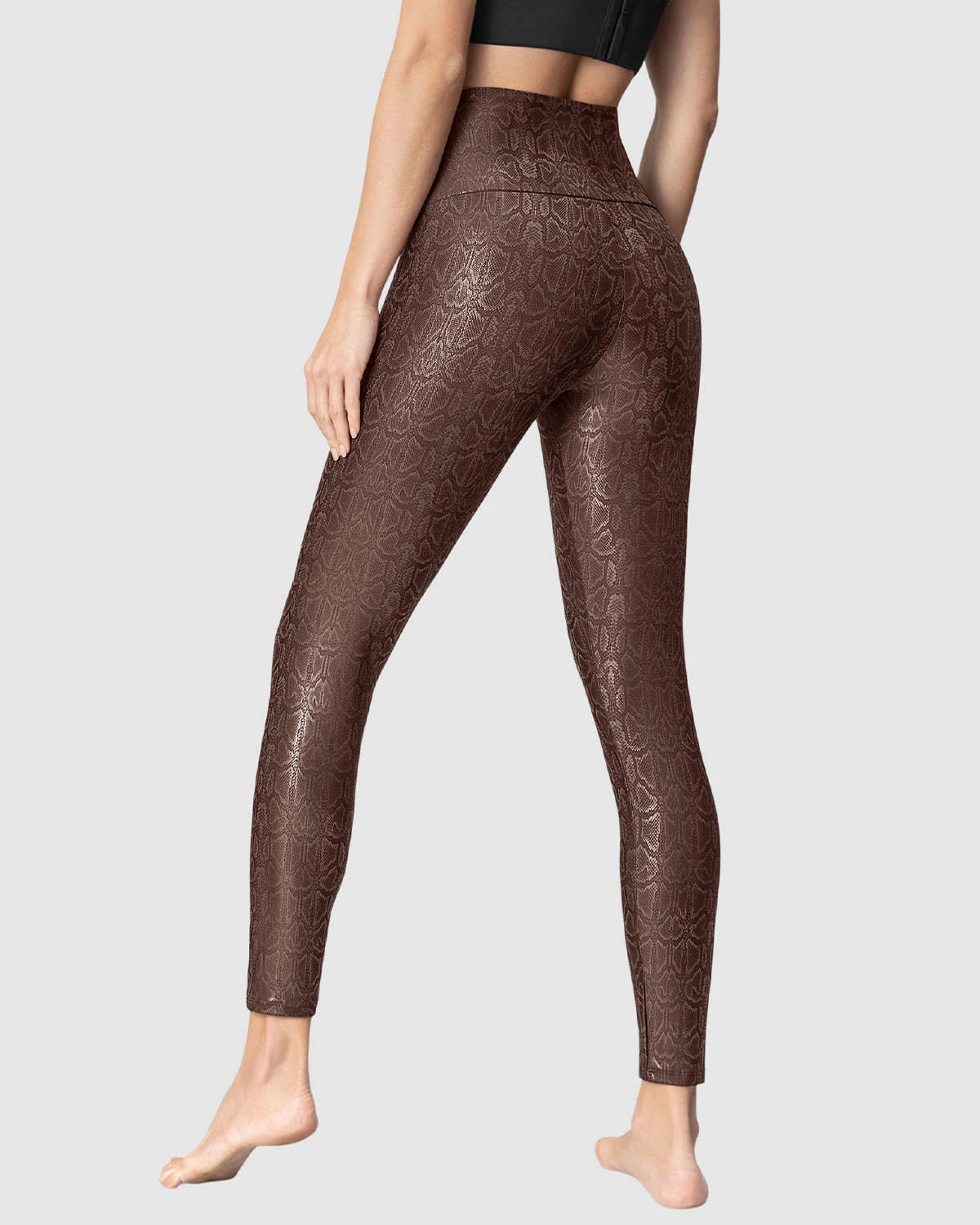Faux Croc Leather Zip-Front Shaper Legging 2 Faux Croc Leather Zip-Front Shaper Legging - Image 2